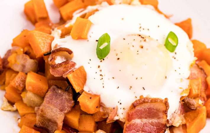sweet potato apple breakfast hash is a nutritious and satisfying christmas breakfast idea