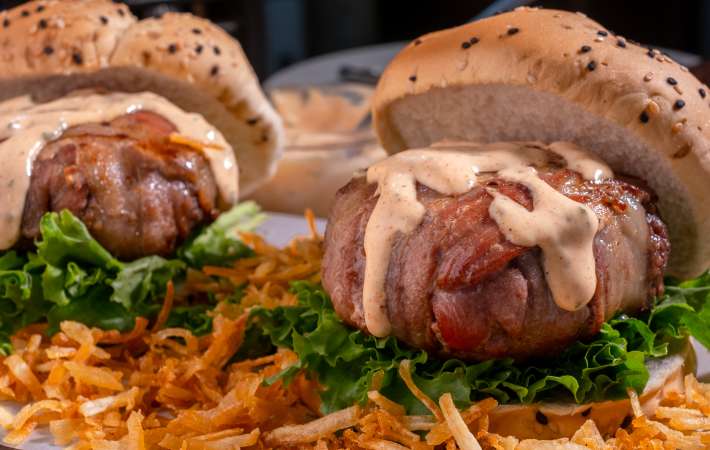 Bacon Wrapped Burger Recipe | Cozymeal