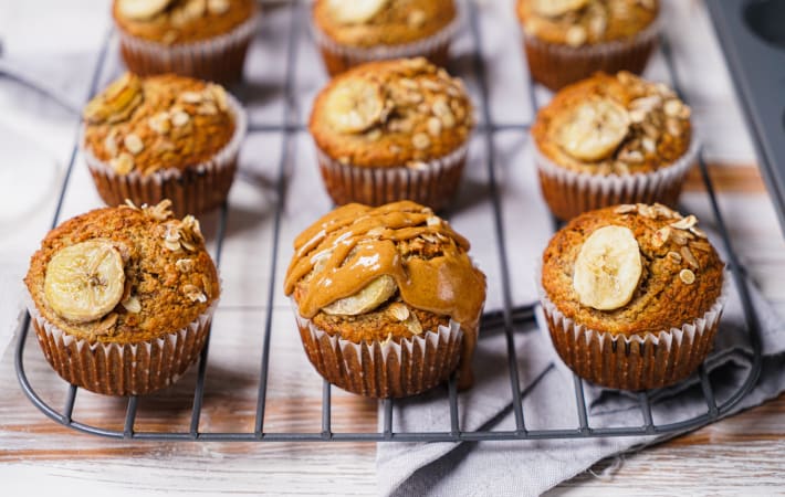 almond flour banana muffins are a sweet vegan gluten free breakfast
