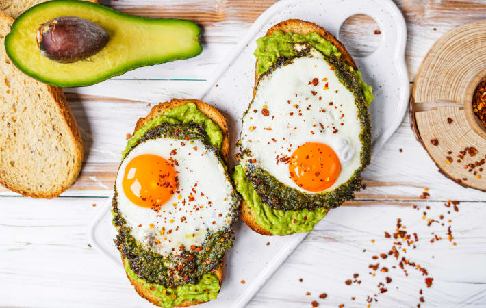 pesto eggs are a twist on the classic avocado toast