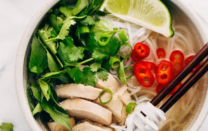 instant pot chicken pho noodle soup is perfect for when the pho craving strikes