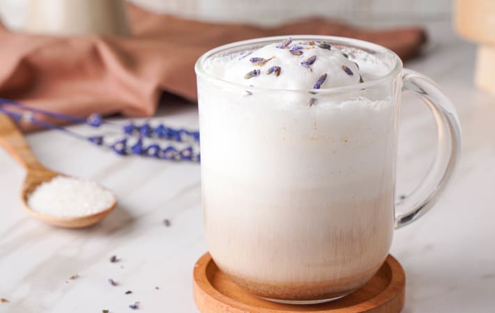 london fog latte is cozy, creamy with soothing notes of lavender