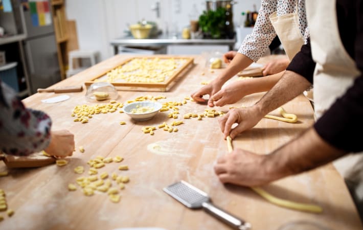 Pasta making class in a London kitchen