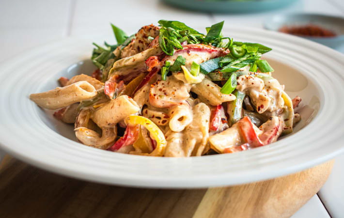 rasta pasta is a hearty one pot meal 