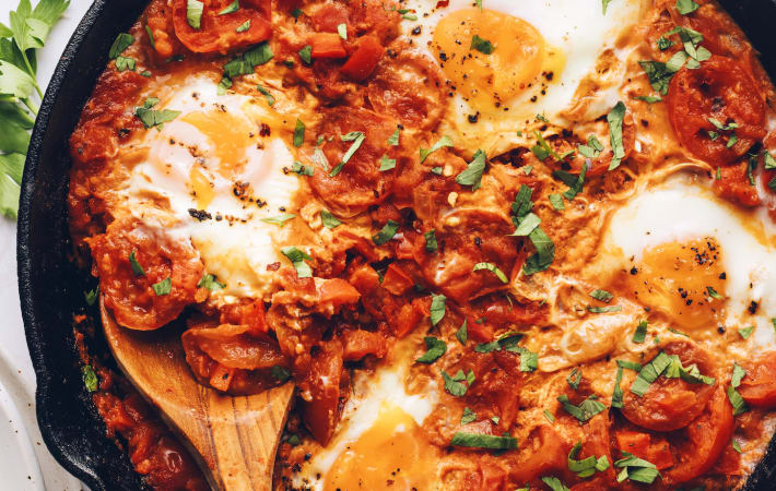 shakshuka is a bright and saucy one pot meal