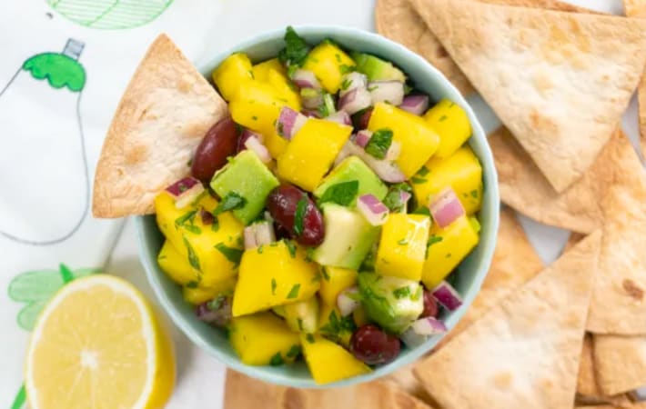 Mango Avocado Salsa is a healthy Super Bowl appetizer idea