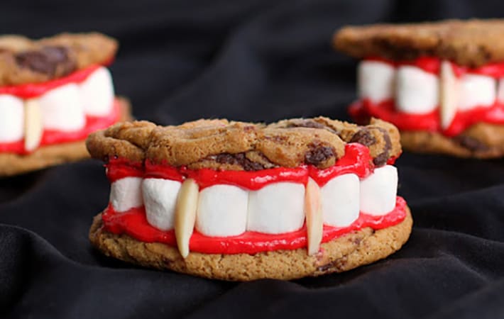 dracula's dentures is a halloween dessert that will leave guests grinning