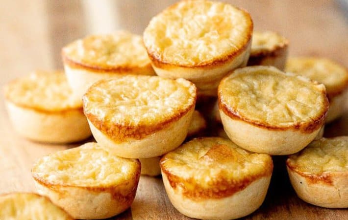 mini egg tarts are flaky and buttery asian desserts