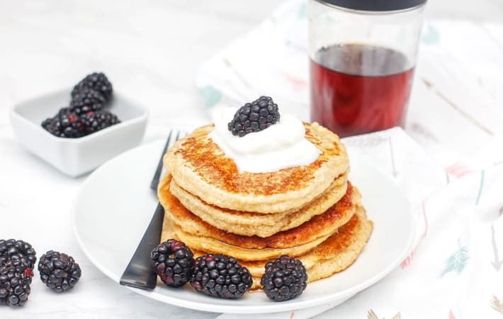 fluffy and tender oat flour pancakes are a quick gluten free breakfast