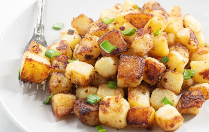 skillet breakfast potatoes are a staple of vegetarian breakfasts