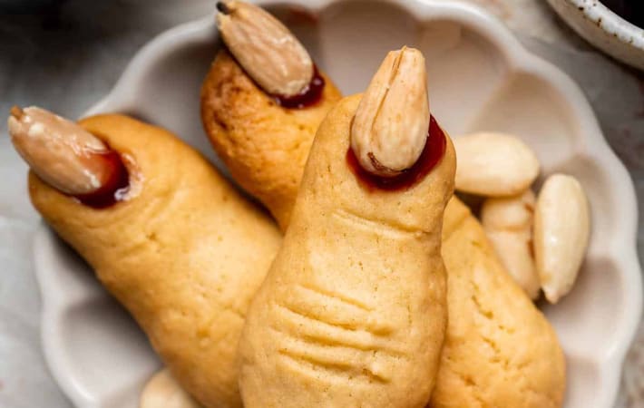witch finger cookies are a crispy, creepy halloween dessert