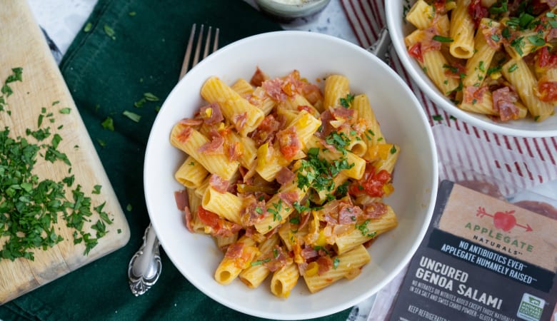 Spicy Pasta With Salami