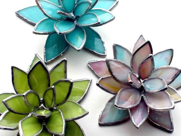 Succulents In Stained Glass