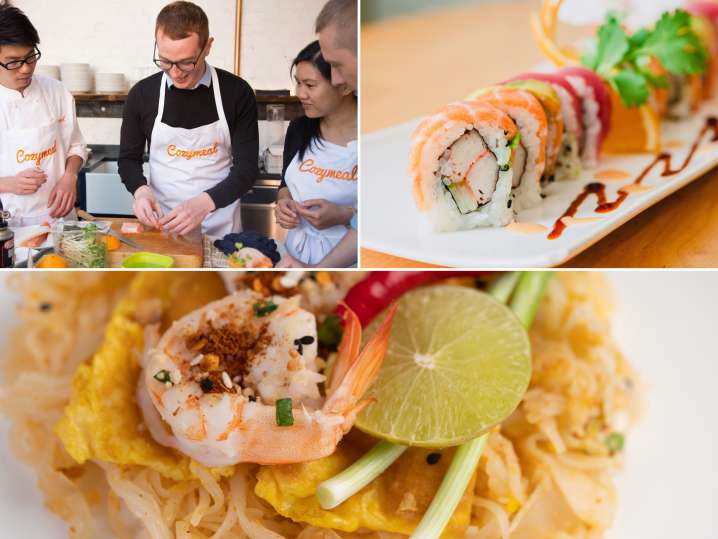 Sushi and Thai Cooking Together