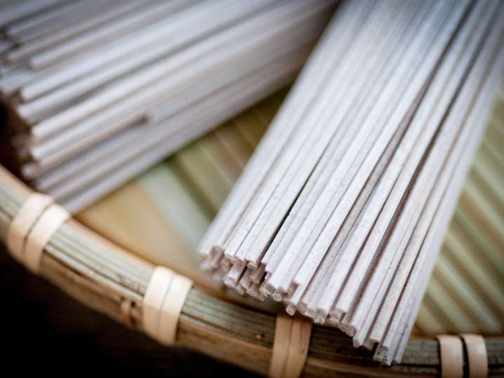 rice noodles on a mat Shot