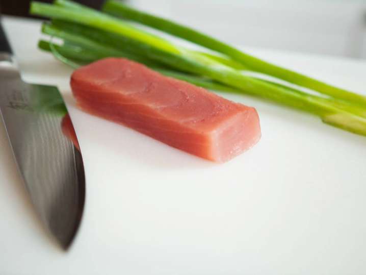 california roll mise en place on a plate Shot