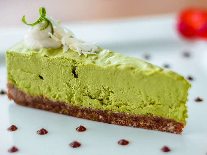 slice of key lime pie with graham cracker crust Shot