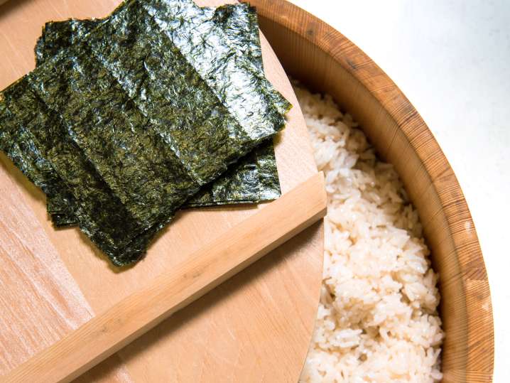 nori and sushi rice Shot