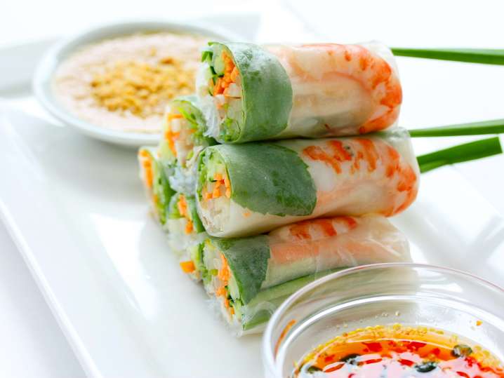 Hand Rolled Spring Rolls and Sauce