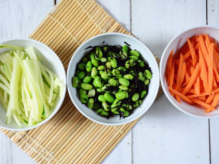 ingredients for making spring rolls Shot