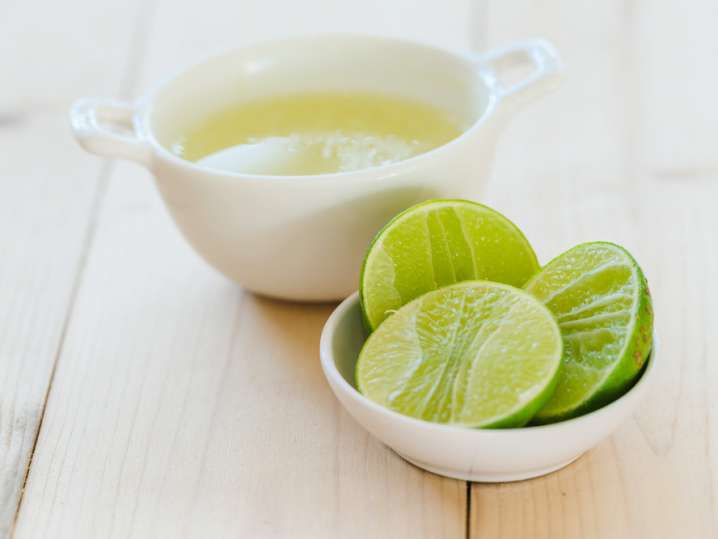 fresh squeeze lime juice and limes Shot