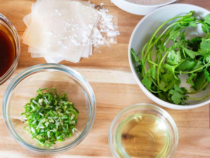 ingredients for filling pot stickers Shot