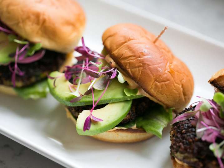 Veggie Burgers and Sweet Potato Fries