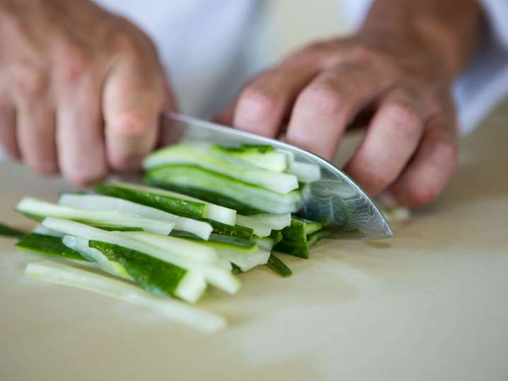 chef slicing cucumbers | Classpop Shot