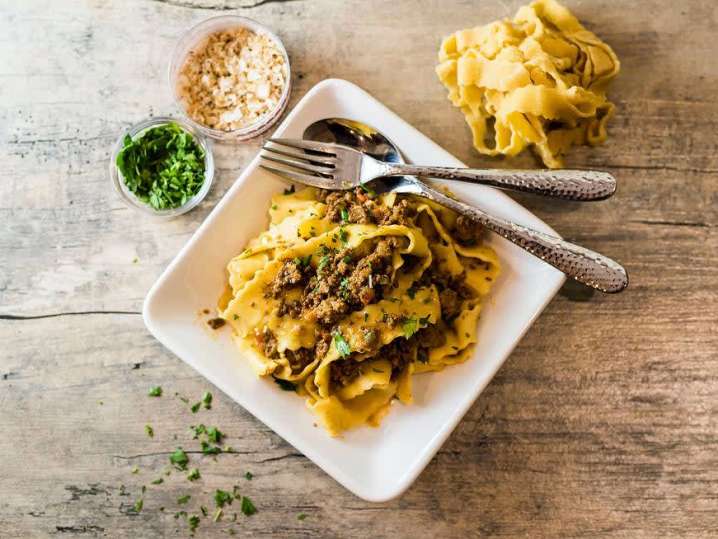 Homemade Pappardelle and Bolognese