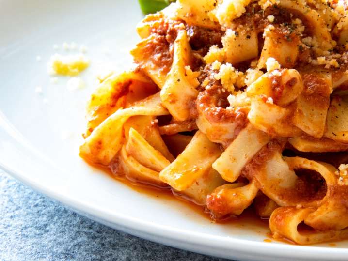 Homemade Tagliatelle in San Marzano Sauce