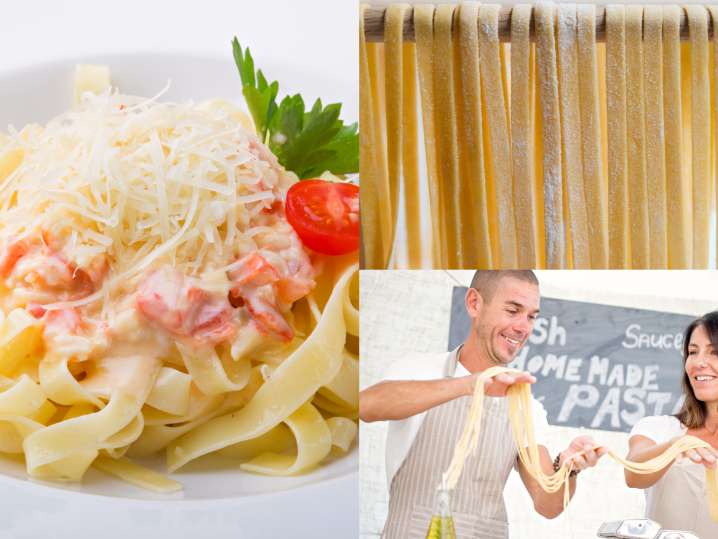 Handmade Pasta and Creamy Seafood Sauce