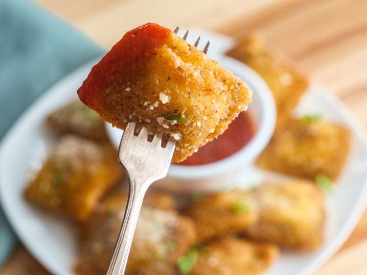 Make Air Fried Cheesy Ravioli From Scratch