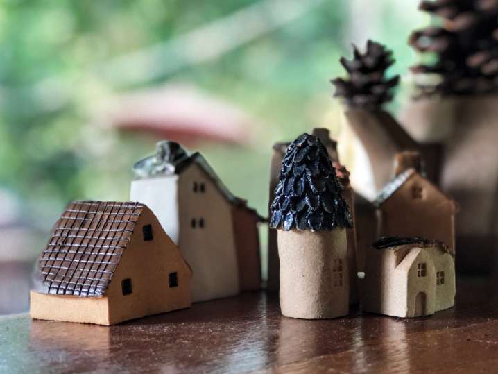 Sculpting Cute Ceramic Houses