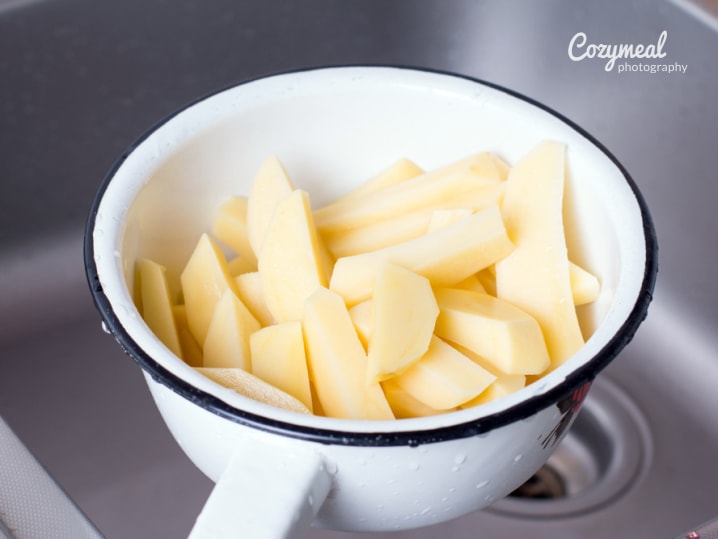 peeled potatoes