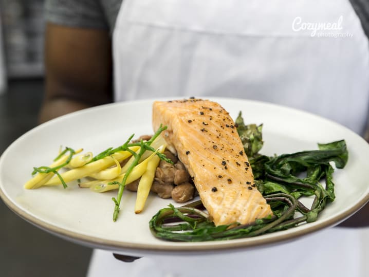 salmon with escarole