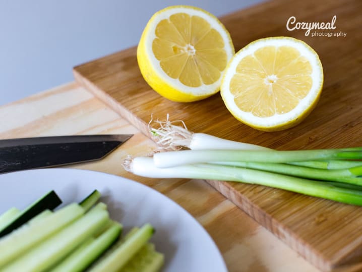 lemon and green onion