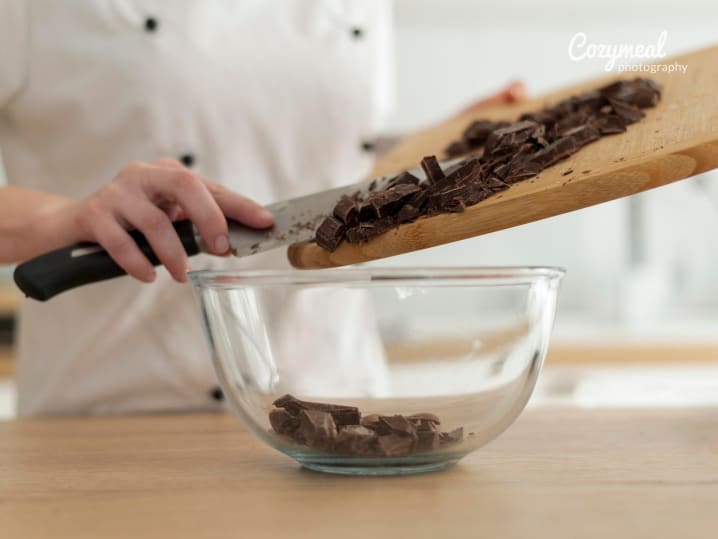 cutting chocolate