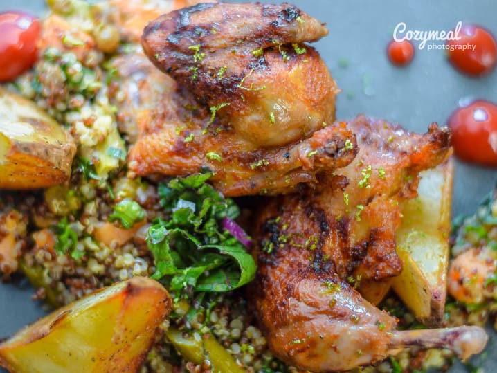 BBQ Chicken With Harissa and Tabbouleh