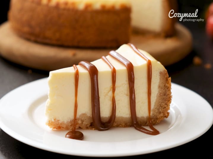 Ricotta Cheesecake with a drizzle of honey on top