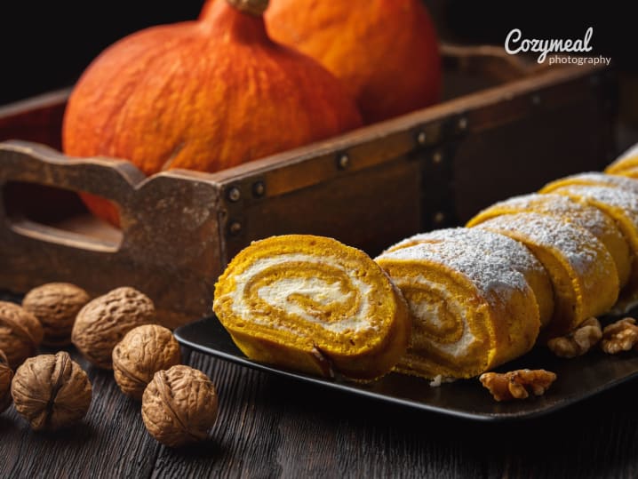 Pumpkin Roulade with Ginger-Orange Buttercream