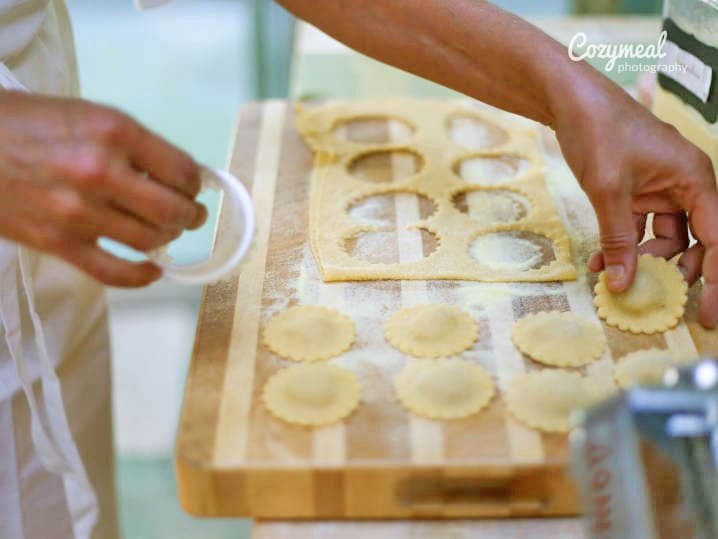 chef making ravioli