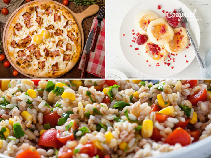 A collage displaying the meals prepared by the chef