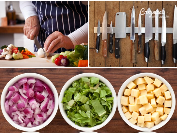 A collage displaying the meals prepared by the chef