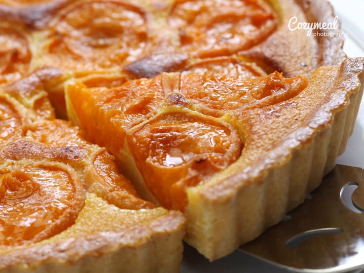 Apricot tart slice