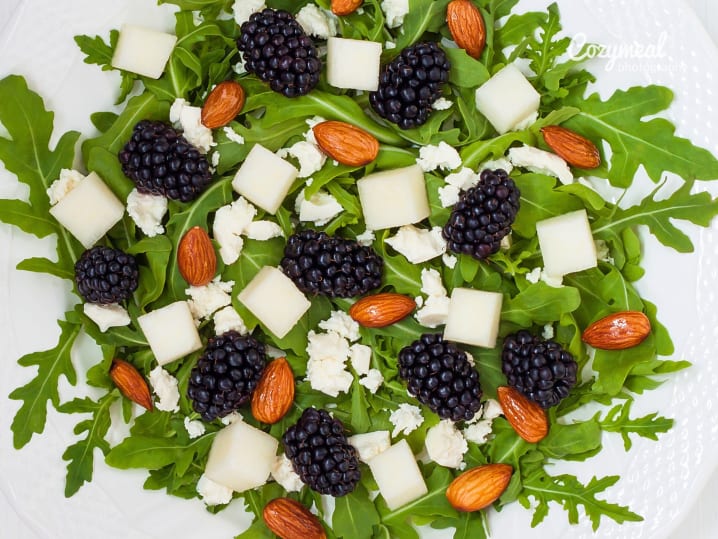 Arugula and Almond Salad with Pickled Blackberries