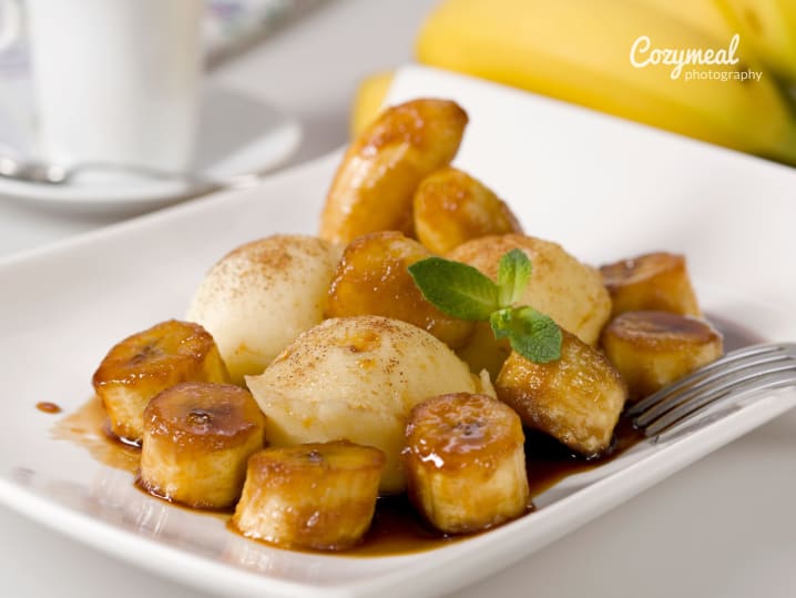 Bananas Foster and Vanilla Ice Cream