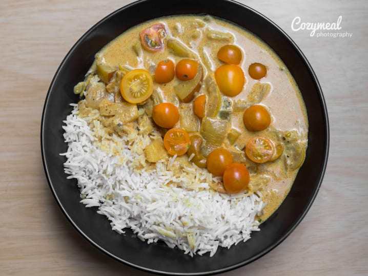 Navratan Korma Over Basmati Rice