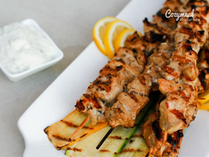 Chicken Souvlaki with grilled vegetables