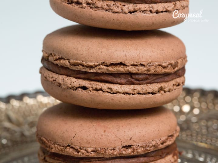 Chocolate macaron tower
