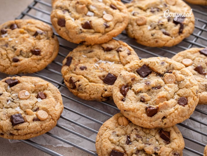 Chocolate Chip Cookies on a cooling tray